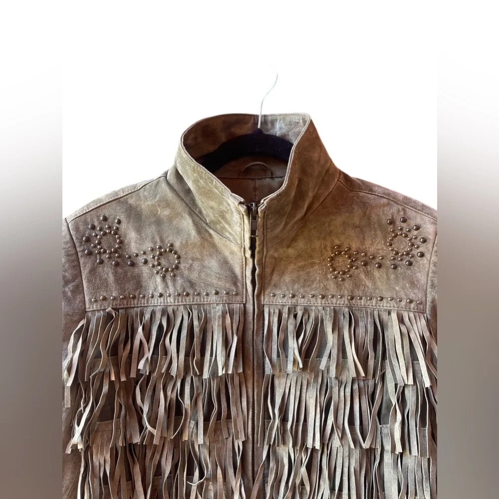 Scully Fringe Suede studded Leather Jacket Size XXL - Picture 3 of 11